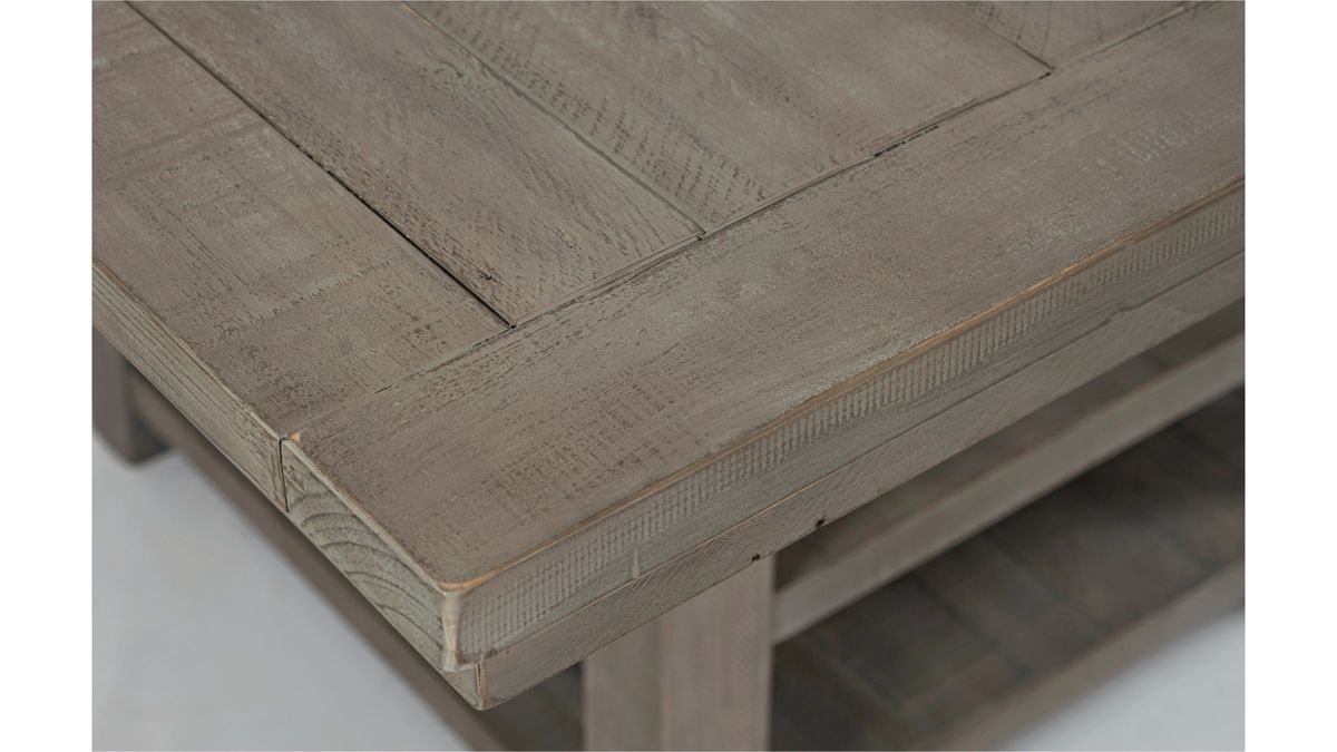 Jofran Outer Banks Hi/Low Square Storage Dining Table in Gray - Holmwood's Furniture & Design Center (Somersworth, NH)