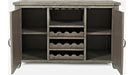 Jofran Outer Banks Server with Bottle and Glass Storage in Gray - Holmwood's Furniture & Design Center (Somersworth, NH)