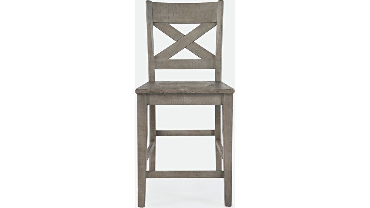 Jofran Outer Banks X-Back Stool in Gray (Set of 2) - Holmwood's Furniture & Design Center (Somersworth, NH)