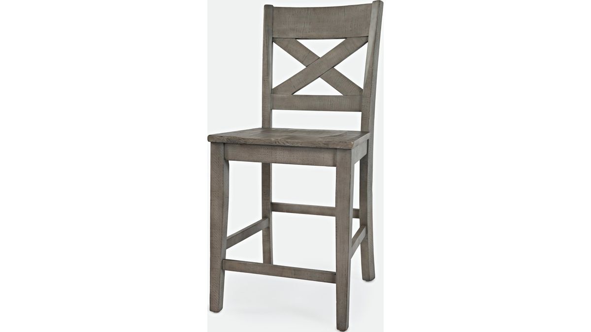 Jofran Outer Banks X-Back Stool in Gray (Set of 2) - Holmwood's Furniture & Design Center (Somersworth, NH)