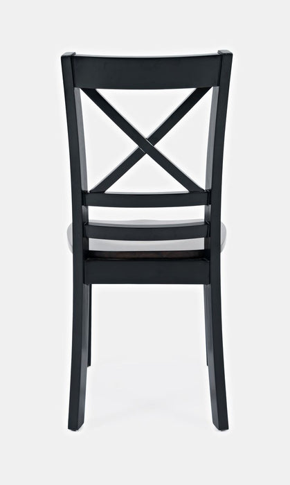 Jofran Asbury Park Solid Acacia Farmhouse X-Back Chair (Set of 2) in Black - Holmwood's Furniture & Design Center (Somersworth, NH)