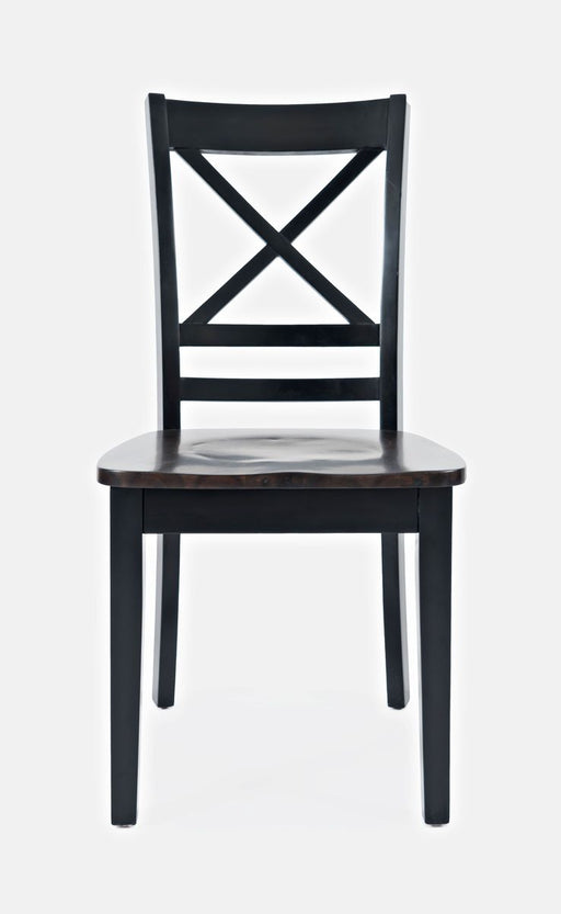 Jofran Asbury Park Solid Acacia Farmhouse X-Back Chair (Set of 2) in Black image