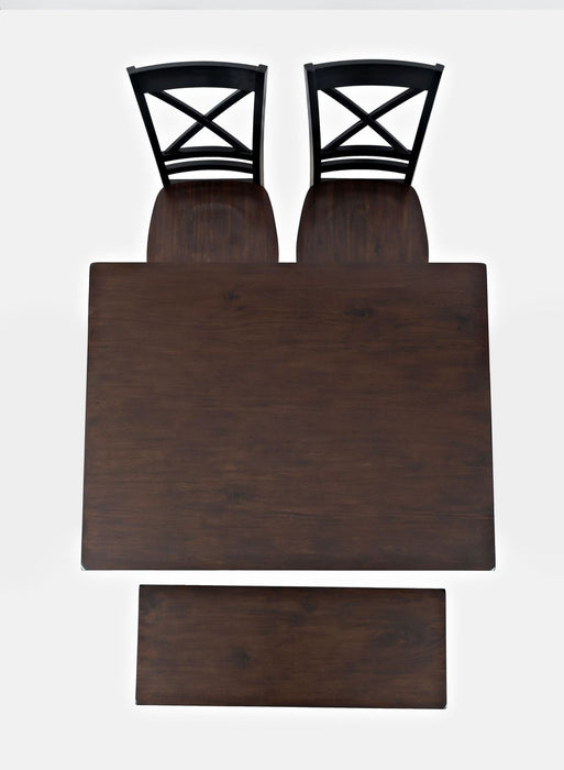 Jofran Asbury Park Solid Acacia Farmhouse 4-Pack Dining Set - Table with 2 Chairs and Bench in Black - Holmwood's Furniture & Design Center (Somersworth, NH)