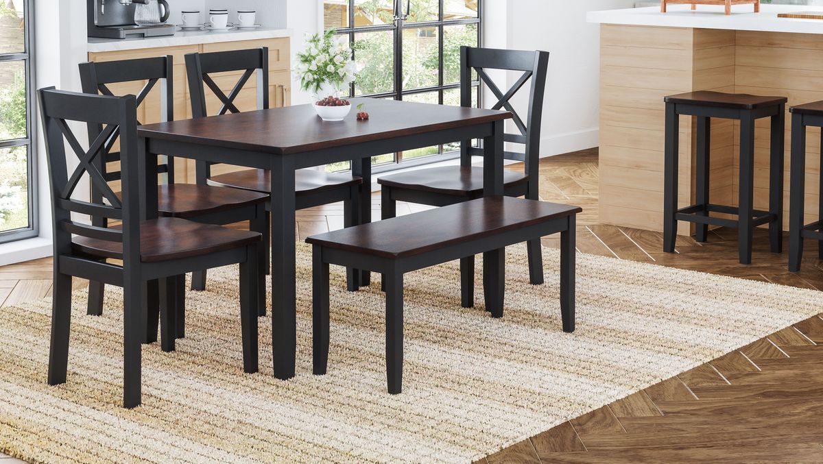 Jofran Asbury Park Solid Acacia Farmhouse X-Back Chair (Set of 2) in Black - Holmwood's Furniture & Design Center (Somersworth, NH)
