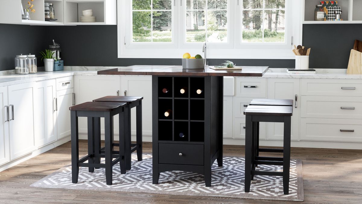 Jofran Asbury Park Solid Acacia Farmhouse Backless Saddle Stool (Set of 2) in Black - Holmwood's Furniture & Design Center (Somersworth, NH)