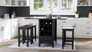 Jofran Asbury Park Solid Acacia Farmhouse Backless Saddle Stool (Set of 2) in Black - Holmwood's Furniture & Design Center (Somersworth, NH)