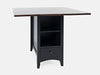 Jofran Asbury Park Solid Acacia Farmhouse Storage Counter Drop Leaf Dining Table with Storage and Wine Rack in Black - Holmwood's Furniture & Design Center (Somersworth, NH)