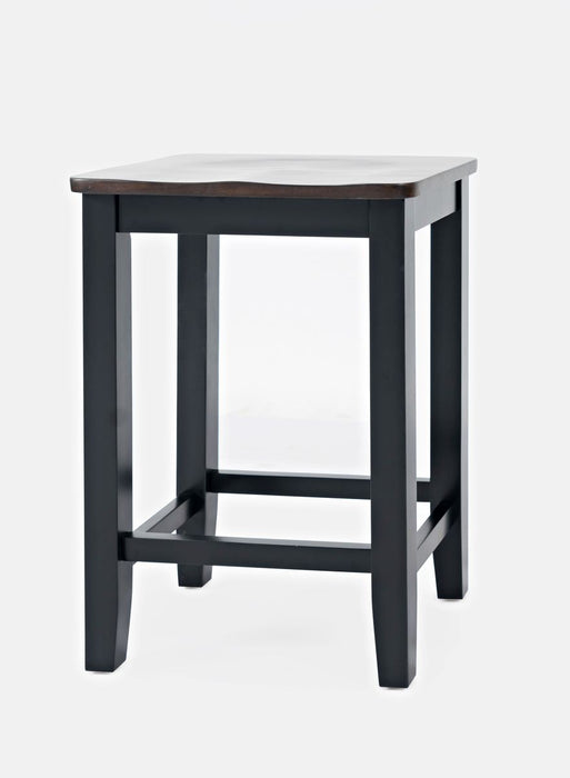Jofran Asbury Park Solid Acacia Farmhouse Backless Saddle Stool (Set of 2) in Black - Holmwood's Furniture & Design Center (Somersworth, NH)
