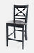 Jofran Asbury Park Solid Acacia Farmhouse X Back Stool (Set of 2) in Black - Holmwood's Furniture & Design Center (Somersworth, NH)