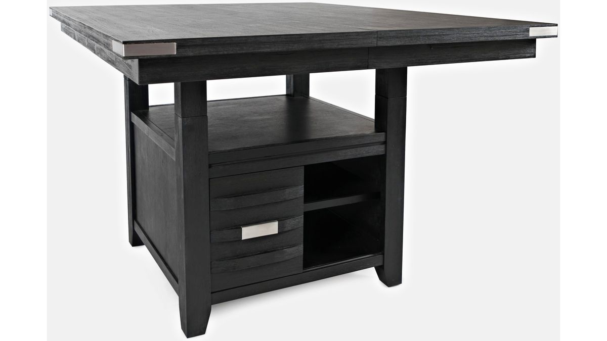 Jofran Altamonte Square Dining w/Storage Base in Dark Charcoal - Holmwood's Furniture & Design Center (Somersworth, NH)