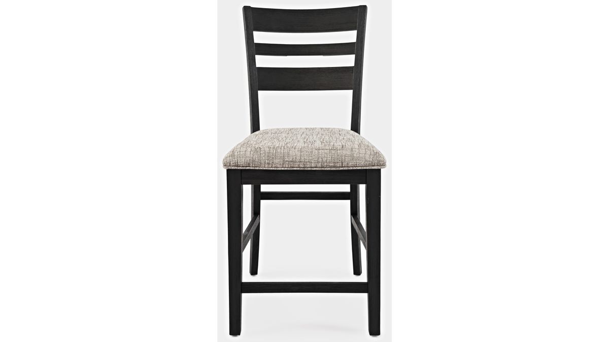 Jofran Altamonte Ladderback Counter Stool in Dark Charcoal (Set of 2) - Holmwood's Furniture & Design Center (Somersworth, NH)