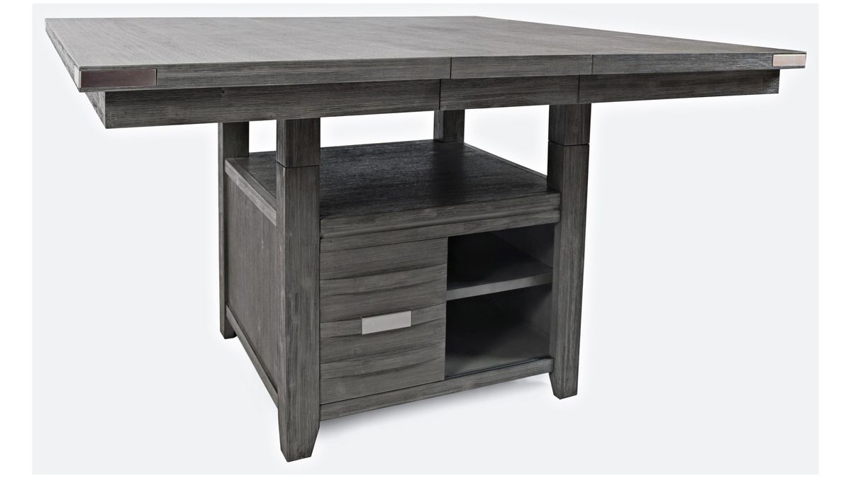 Jofran Altamonte Square Dining w/Storage Base in Brushed Grey - Holmwood's Furniture & Design Center (Somersworth, NH)