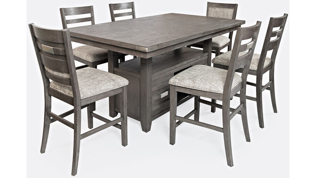 Jofran Altamonte Counter Height Dining Table in Brushed Grey - Holmwood's Furniture & Design Center (Somersworth, NH)