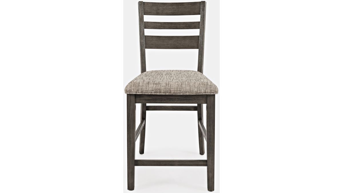 Jofran Altamonte Ladderback Counter Stool in Brushed Grey (Set of 2) - Holmwood's Furniture & Design Center (Somersworth, NH)