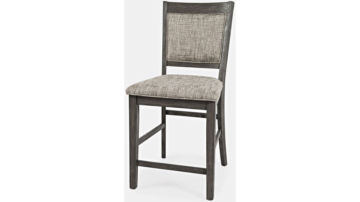 Jofran Altamonte Upholstered Counter Stool in Brushed Grey (Set of 2) - Holmwood's Furniture & Design Center (Somersworth, NH)