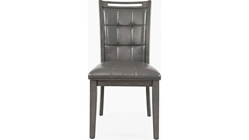 Jofran Manchester Upholstered Dining Chair in Manchester Grey (Set of 2) - Holmwood's Furniture & Design Center (Somersworth, NH)