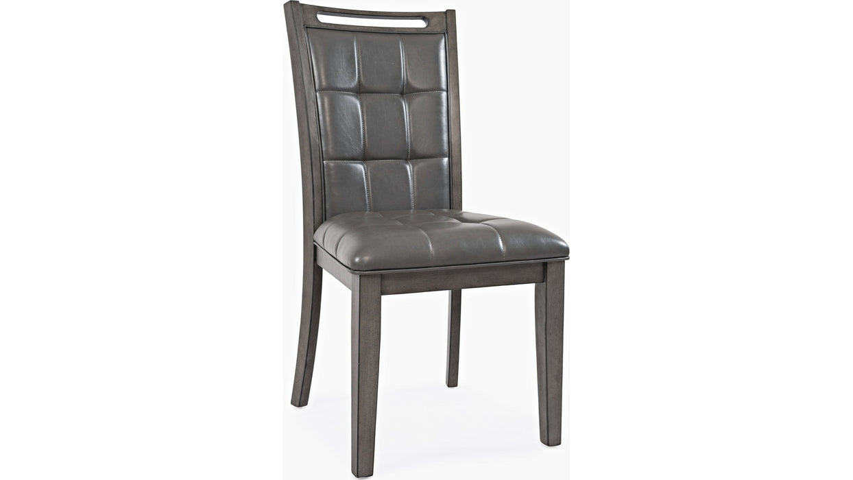 Jofran Manchester Upholstered Dining Chair in Manchester Grey (Set of 2) - Holmwood's Furniture & Design Center (Somersworth, NH)