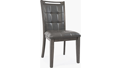 Jofran Manchester Upholstered Dining Chair in Manchester Grey (Set of 2) - Holmwood's Furniture & Design Center (Somersworth, NH)