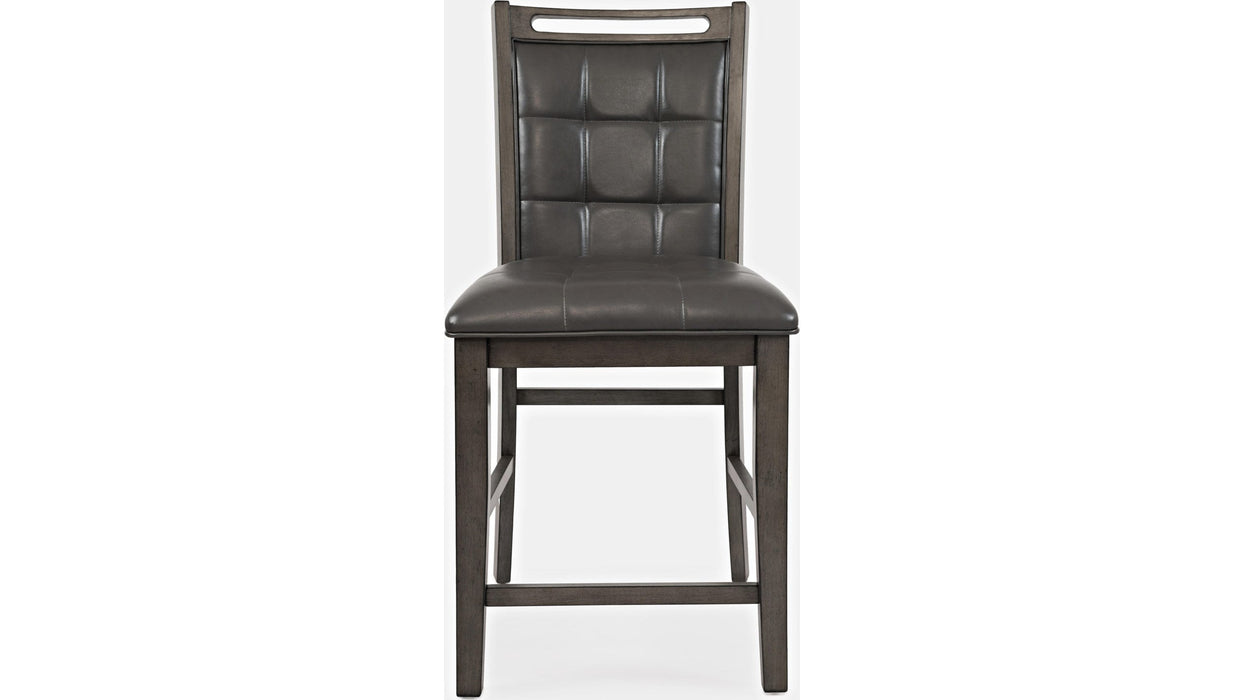 Jofran Manchester Upholstered Counter Stool in Manchester Grey (Set of 2) - Holmwood's Furniture & Design Center (Somersworth, NH)