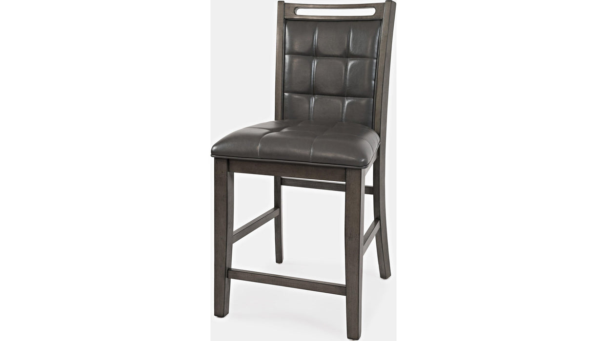 Jofran Manchester Upholstered Counter Stool in Manchester Grey (Set of 2) - Holmwood's Furniture & Design Center (Somersworth, NH)