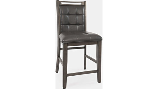 Jofran Manchester Upholstered Counter Stool in Manchester Grey (Set of 2) - Holmwood's Furniture & Design Center (Somersworth, NH)