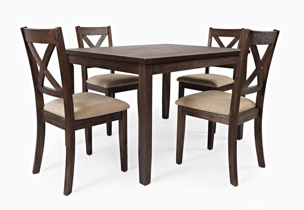 Jofran Walnut Creek 5 Pack Dining Set - Dining Table with 4 Chairs in Medium Brown Walnut image