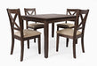 Jofran Walnut Creek 5 Pack Dining Set - Dining Table with 4 Chairs in Medium Brown Walnut image