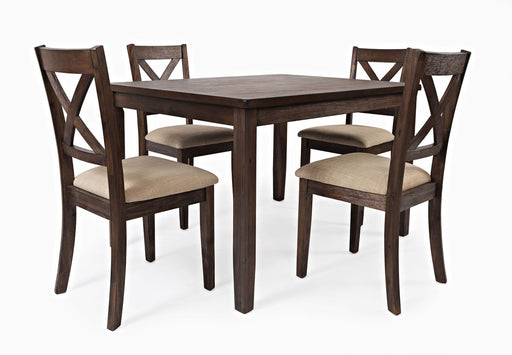 Jofran Walnut Creek 5 Pack Dining Set - Dining Table with 4 Chairs in Medium Brown Walnut image