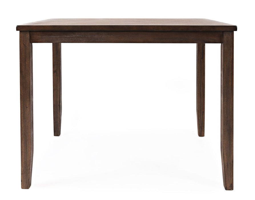 Jofran Walnut Creek 5 Pack Dining Set - Counter Height Table with 4 Stools in Medium Brown Walnut - Holmwood's Furniture & Design Center (Somersworth, NH)