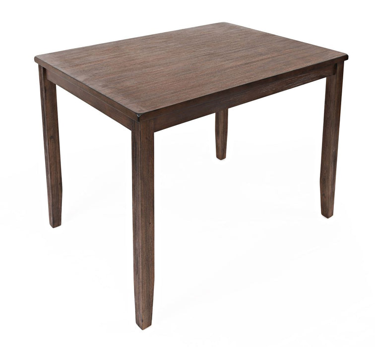 Jofran Walnut Creek 5 Pack Dining Set - Counter Height Table with 4 Stools in Medium Brown Walnut - Holmwood's Furniture & Design Center (Somersworth, NH)