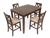 Jofran Walnut Creek 5 Pack Dining Set - Counter Height Table with 4 Stools in Medium Brown Walnut - Holmwood's Furniture & Design Center (Somersworth, NH)