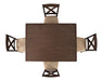 Jofran Walnut Creek 5 Pack Dining Set - Counter Height Table with 4 Stools in Medium Brown Walnut - Holmwood's Furniture & Design Center (Somersworth, NH)