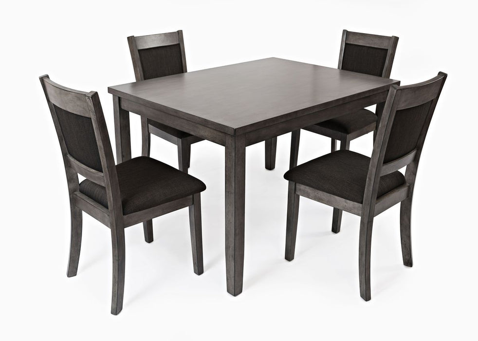 Jofran Greyson Heights 5 Pack Dining Set - Dining Table with 4 Chairs in Grey-Brown - Holmwood's Furniture & Design Center (Somersworth, NH)