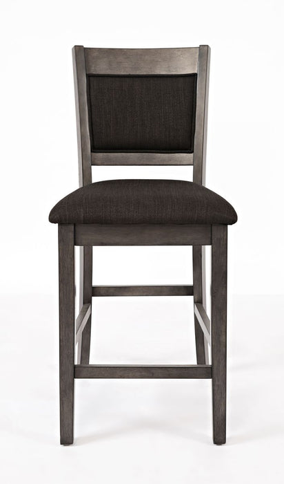 Jofran Greyson Heights 5 Pack Dining Set - Counter Height Table with 4 Stools in Grey-Brown - Holmwood's Furniture & Design Center (Somersworth, NH)