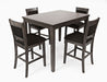 Jofran Greyson Heights 5 Pack Dining Set - Counter Height Table with 4 Stools in Grey-Brown - Holmwood's Furniture & Design Center (Somersworth, NH)