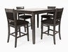 Jofran Greyson Heights 5 Pack Dining Set - Counter Height Table with 4 Stools in Grey-Brown image