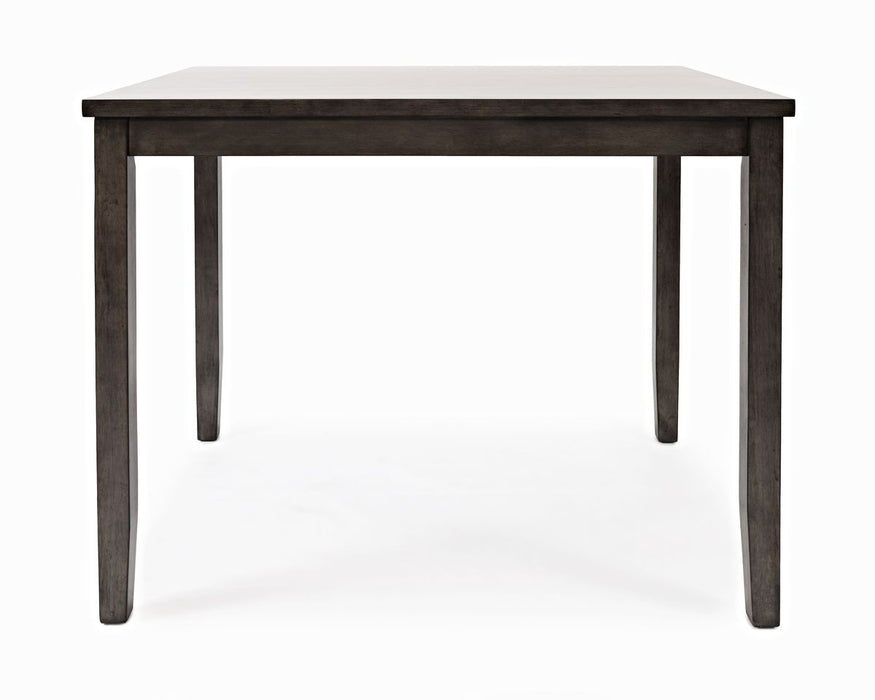 Jofran Greyson Heights 5 Pack Dining Set - Counter Height Table with 4 Stools in Grey-Brown - Holmwood's Furniture & Design Center (Somersworth, NH)