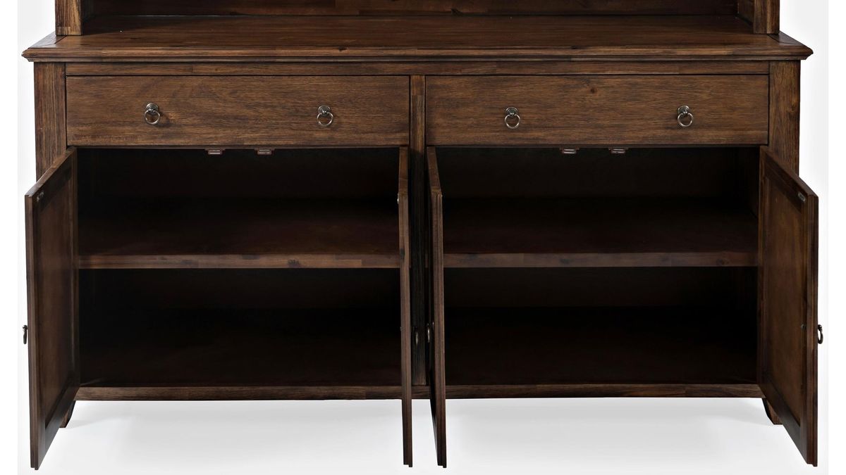 Jofran Bakersfield Two Drawer Server in Rich Dark Brown - Holmwood's Furniture & Design Center (Somersworth, NH)