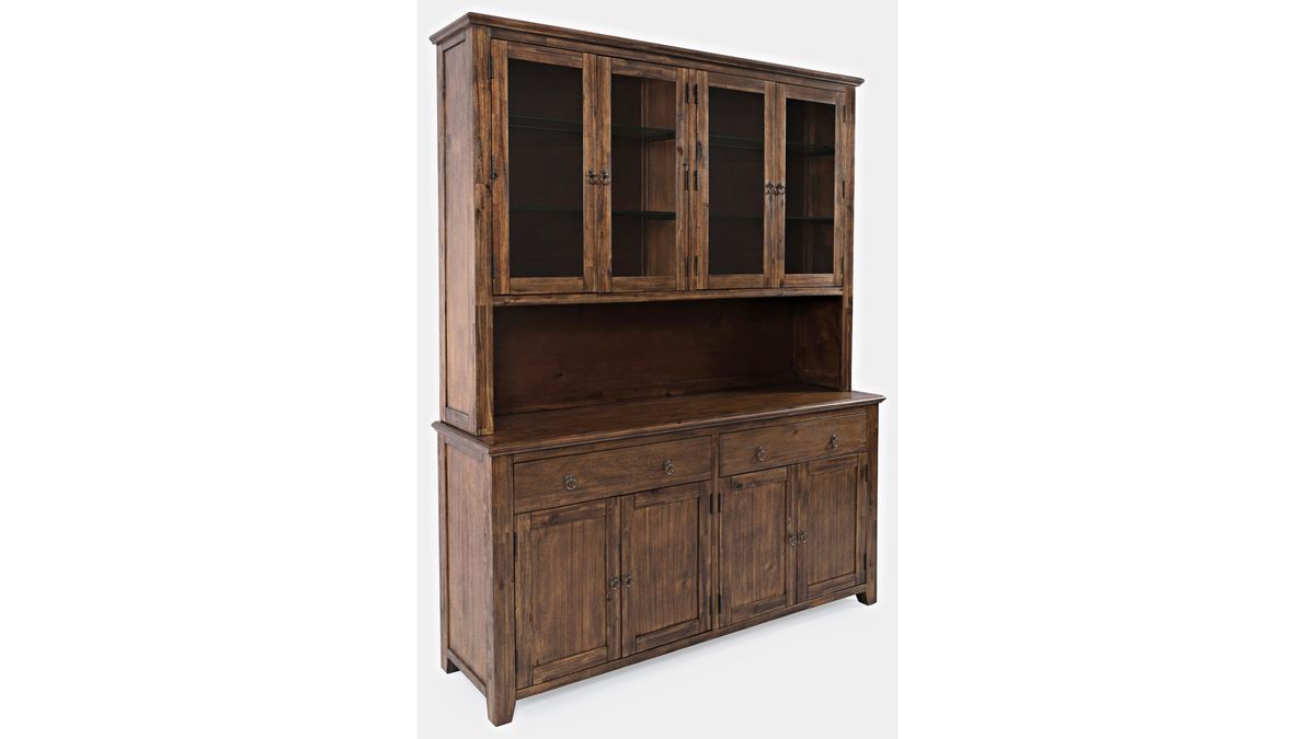 Jofran Bakersfield Hutch with Server in Rich Dark Brown65KT - Holmwood's Furniture & Design Center (Somersworth, NH)