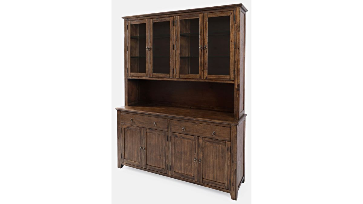 Jofran Bakersfield Hutch with Server in Rich Dark Brown65KT - Holmwood's Furniture & Design Center (Somersworth, NH)