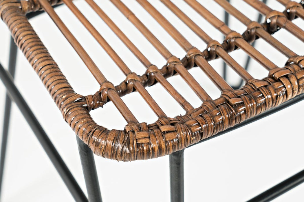 Jofran Weaver Hairpin Modern Global Rattan Counter Barstool (Set of 2) in Rattan Brown - Holmwood's Furniture & Design Center (Somersworth, NH)