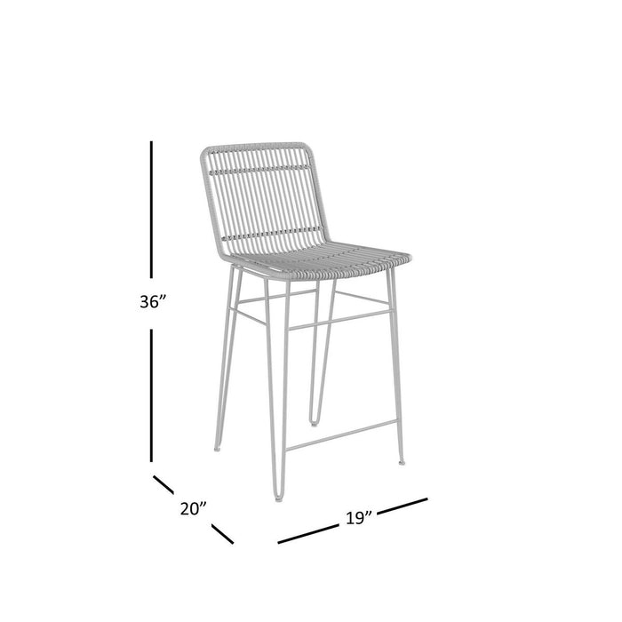 Jofran Weaver Hairpin Modern Global Rattan Counter Barstool (Set of 2) in Rattan Brown - Holmwood's Furniture & Design Center (Somersworth, NH)