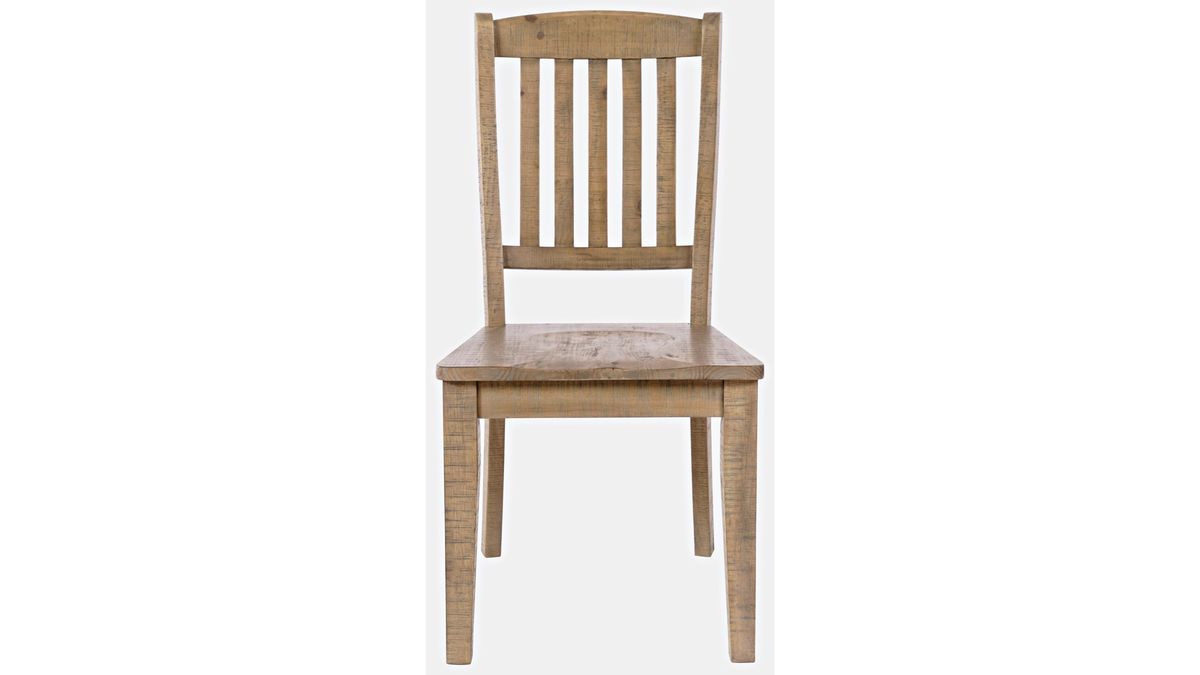Jofran Carlyle Crossing Slatback Chair in Rustic Distressed Pine (Set of 2) - Holmwood's Furniture & Design Center (Somersworth, NH)