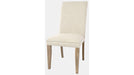 Jofran Carlyle Crossing Upholstered Chair in Cream/Rustic Distressed Pine (Set of 2) - Holmwood's Furniture & Design Center (Somersworth, NH)
