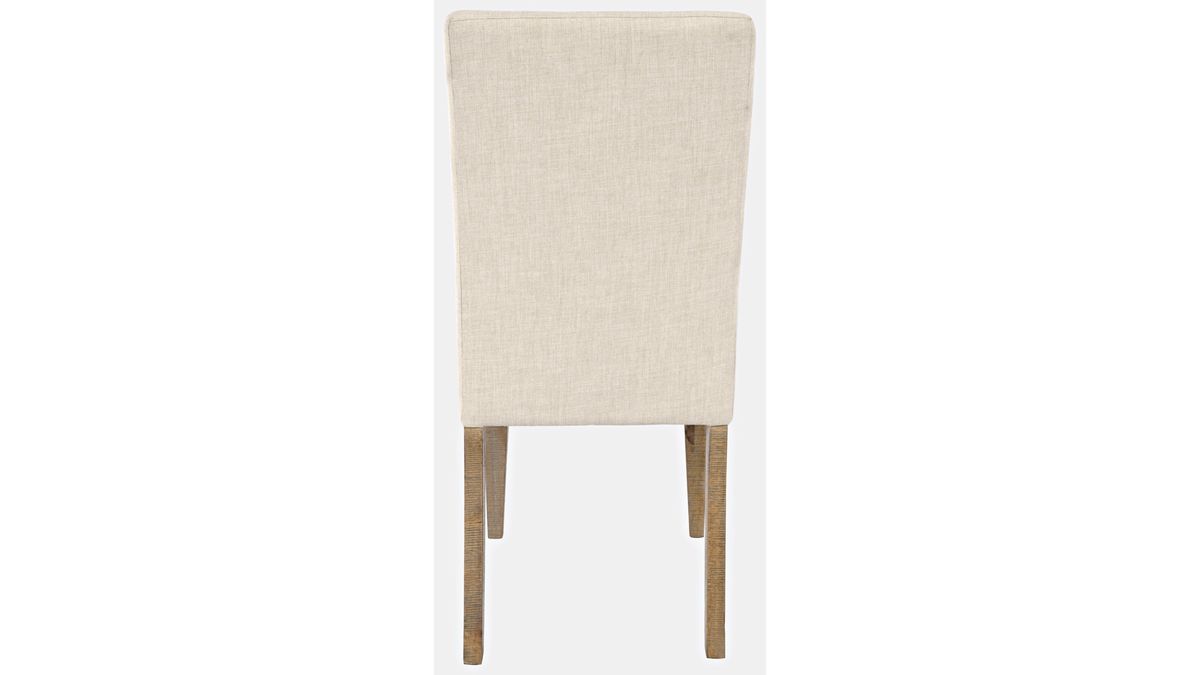 Jofran Carlyle Crossing Upholstered Chair in Cream/Rustic Distressed Pine (Set of 2) - Holmwood's Furniture & Design Center (Somersworth, NH)