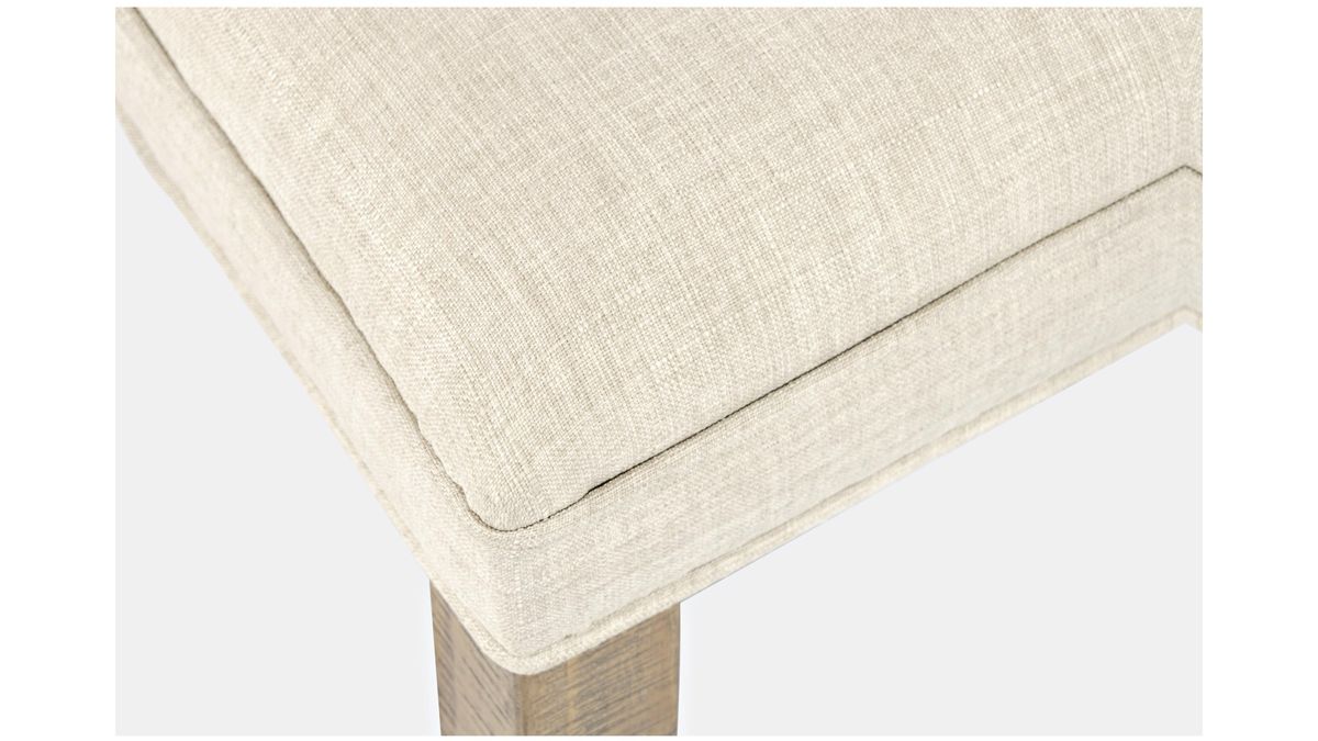 Jofran Carlyle Crossing Upholstered Chair in Cream/Rustic Distressed Pine (Set of 2) - Holmwood's Furniture & Design Center (Somersworth, NH)
