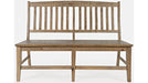 Jofran Carlyle Crossing Slatback Dining Bench in Rustic Distressed Pine - Holmwood's Furniture & Design Center (Somersworth, NH)