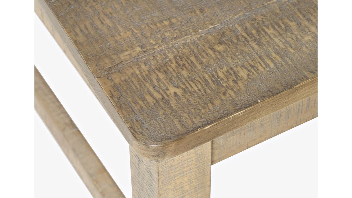 Jofran Carlyle Crossing Slatback Dining Bench in Rustic Distressed Pine - Holmwood's Furniture & Design Center (Somersworth, NH)