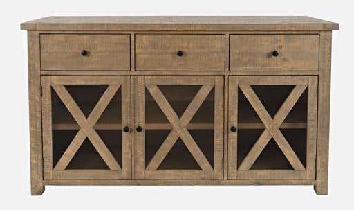 Jofran Carlyle Crossing Server in Rustic Distressed Pine - Holmwood's Furniture & Design Center (Somersworth, NH)