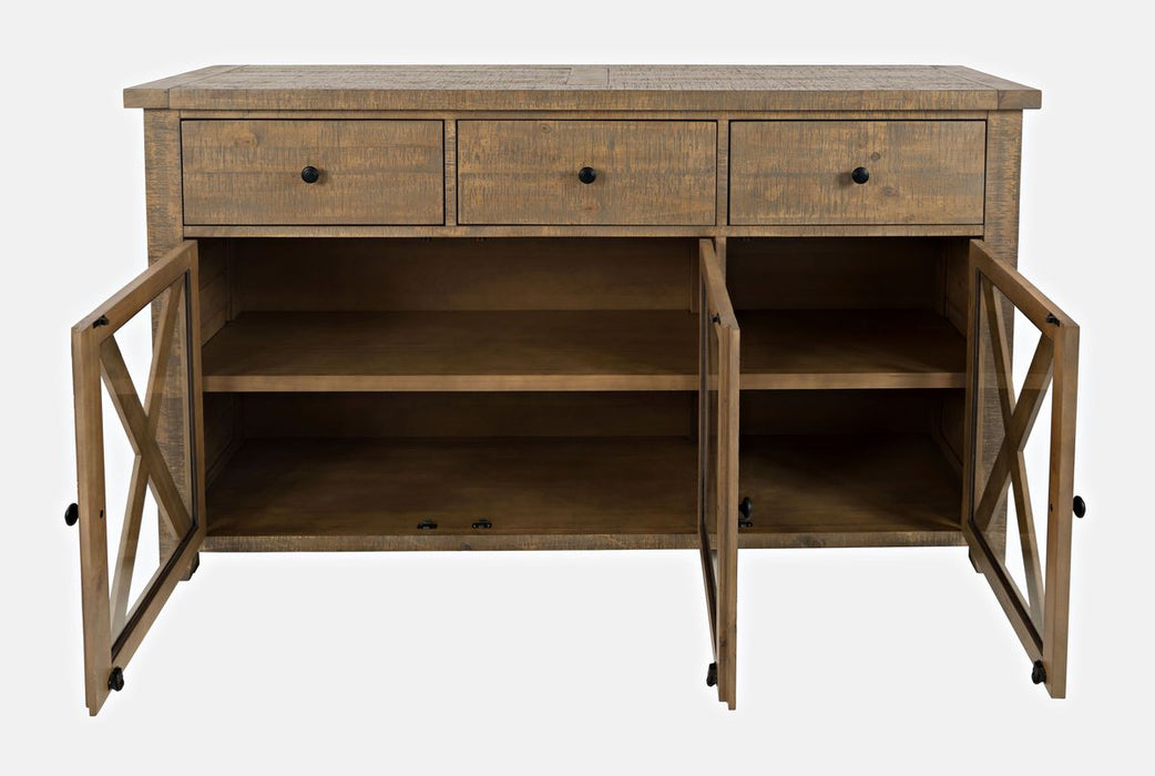 Jofran Carlyle Crossing Server in Rustic Distressed Pine - Holmwood's Furniture & Design Center (Somersworth, NH)